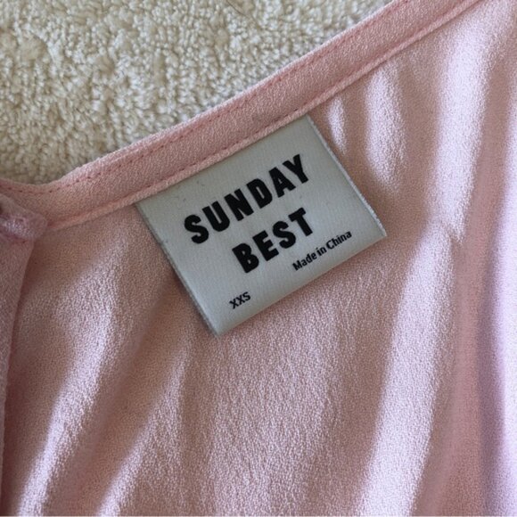 NWT Aritzia Sunday Best Honey Ryder Pink Tank Mini Dress Side Slit Zip Size XXS - Picture 2 of 4